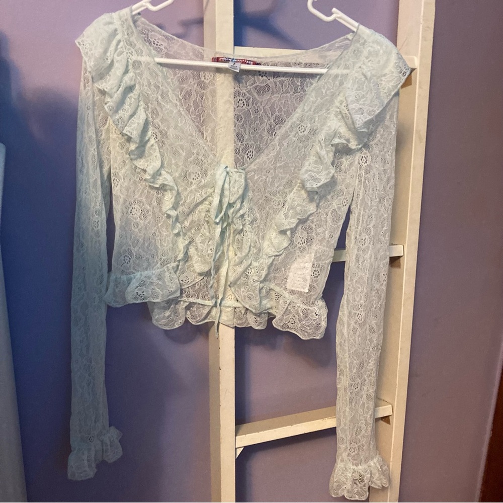 Blue lace top